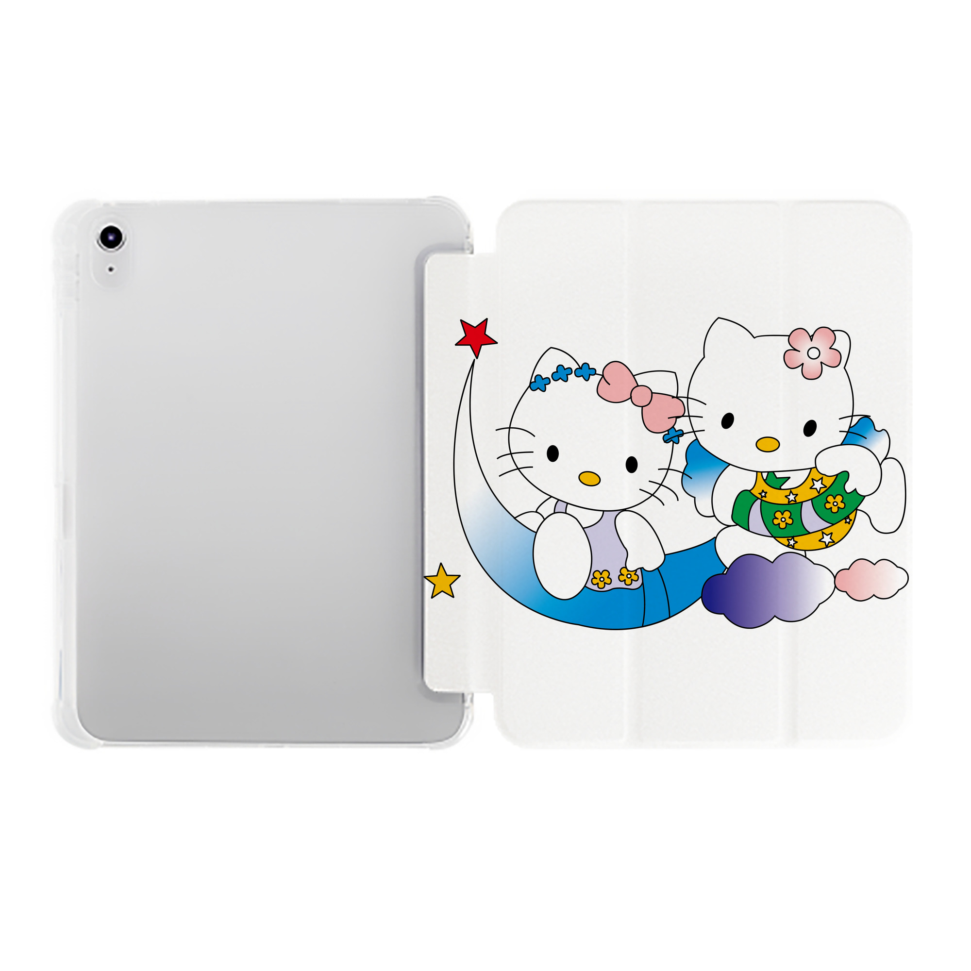（画像用） Hello Kitty ハローキティ IPad ケース ペン収納付き 三つ折りスタンド PUレザー×シリコン 対応機種9.5/10.5/10.9インチ